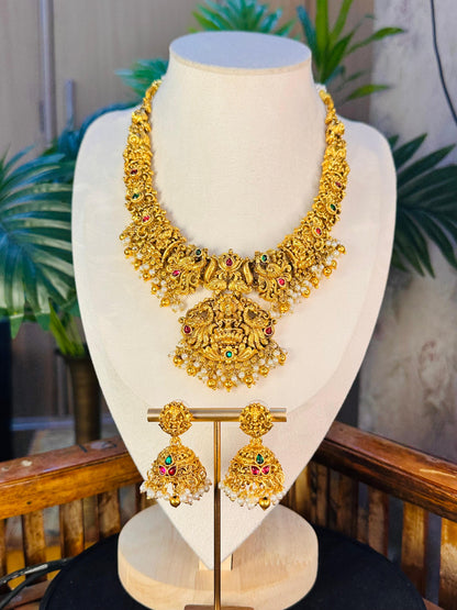 Royal Laxmi Gold Necklace Set