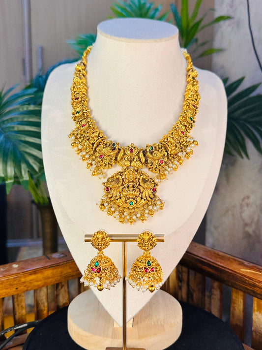 Royal Laxmi Gold Necklace Set