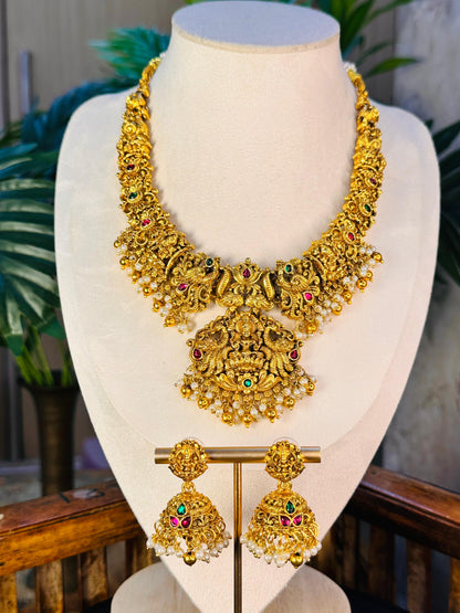 Royal Laxmi Gold Necklace Set
