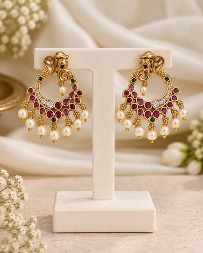 Ganesh Chandbali Earrings