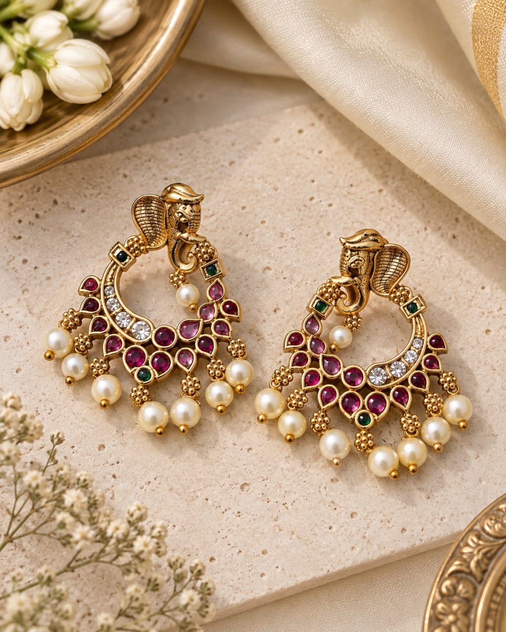 Ganesh Chandbali Earrings