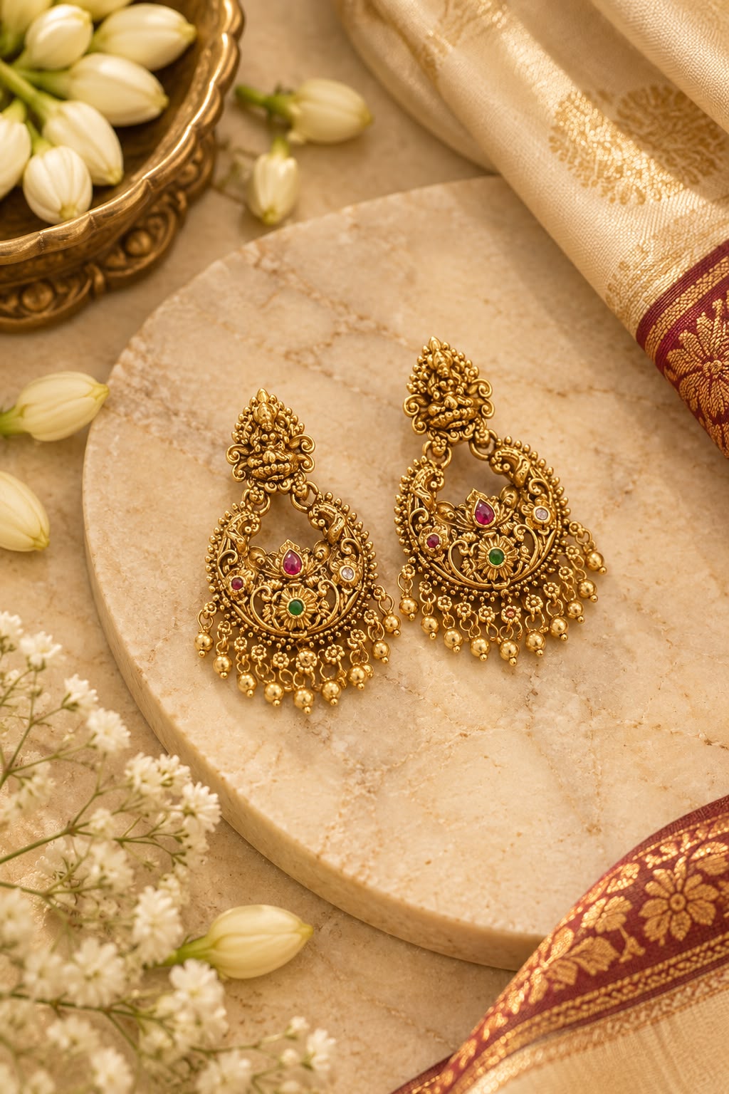 Garvitha golden chandbali