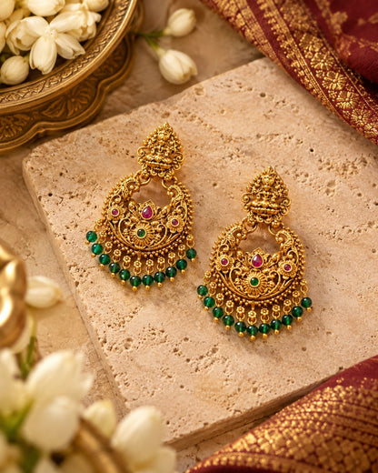 Veditha Green Chandbali