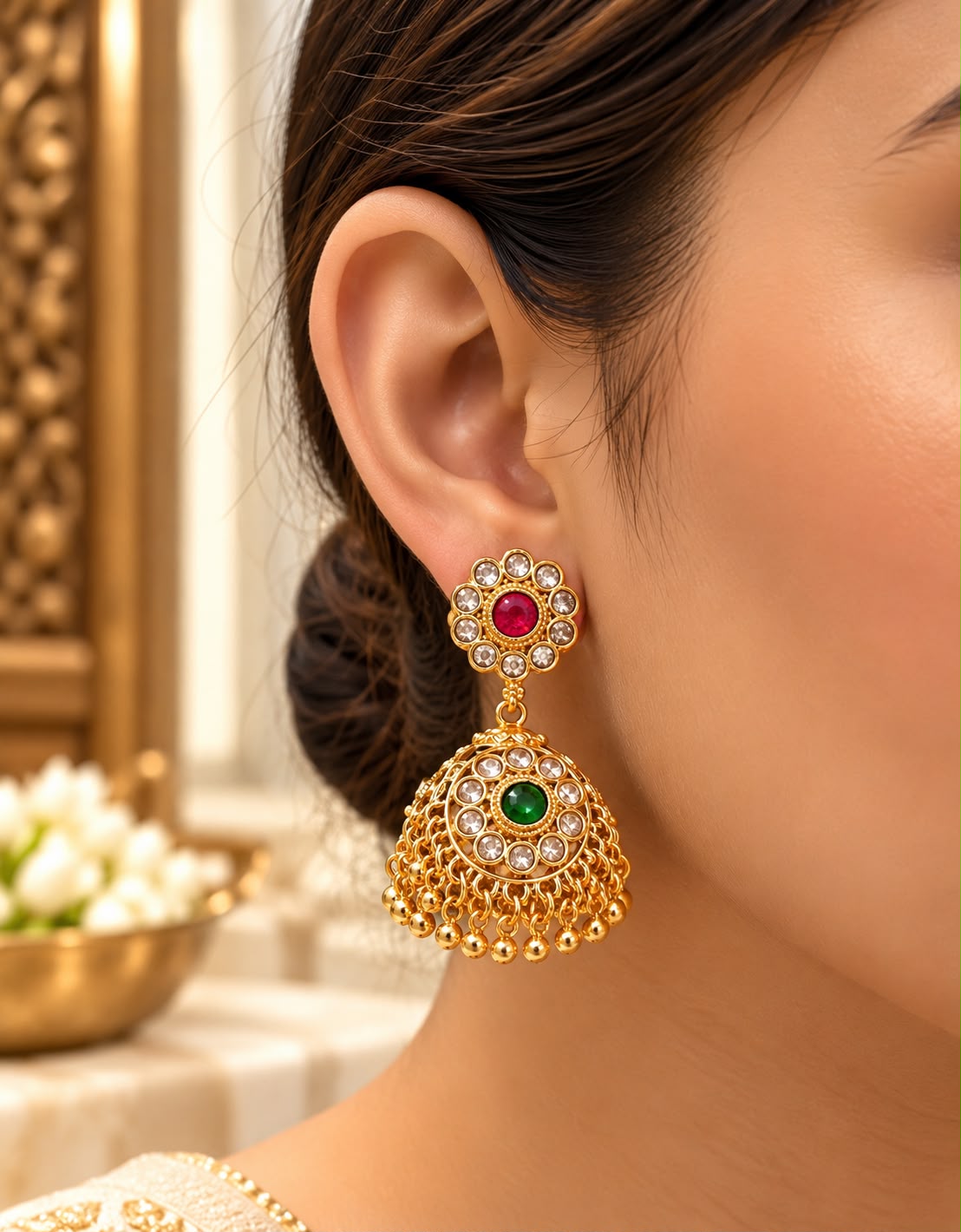 Maya Multi Kundan Earrings