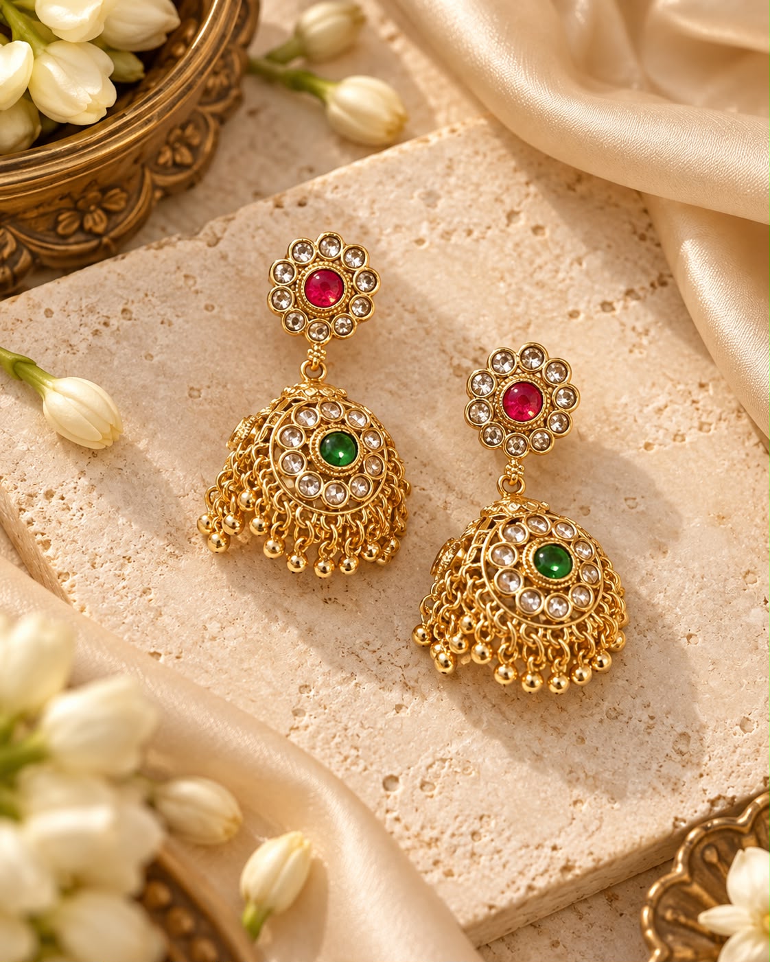 Maya Multi Kundan Earrings