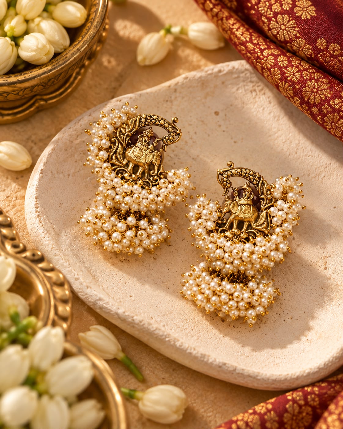 Gaja Pearl Jhumkas