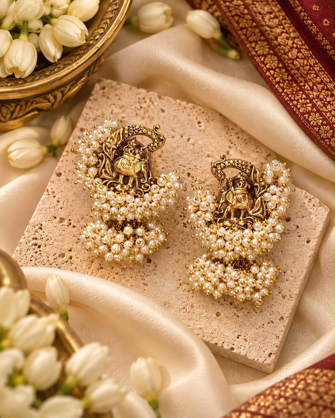 Gaja Pearl Jhumkas