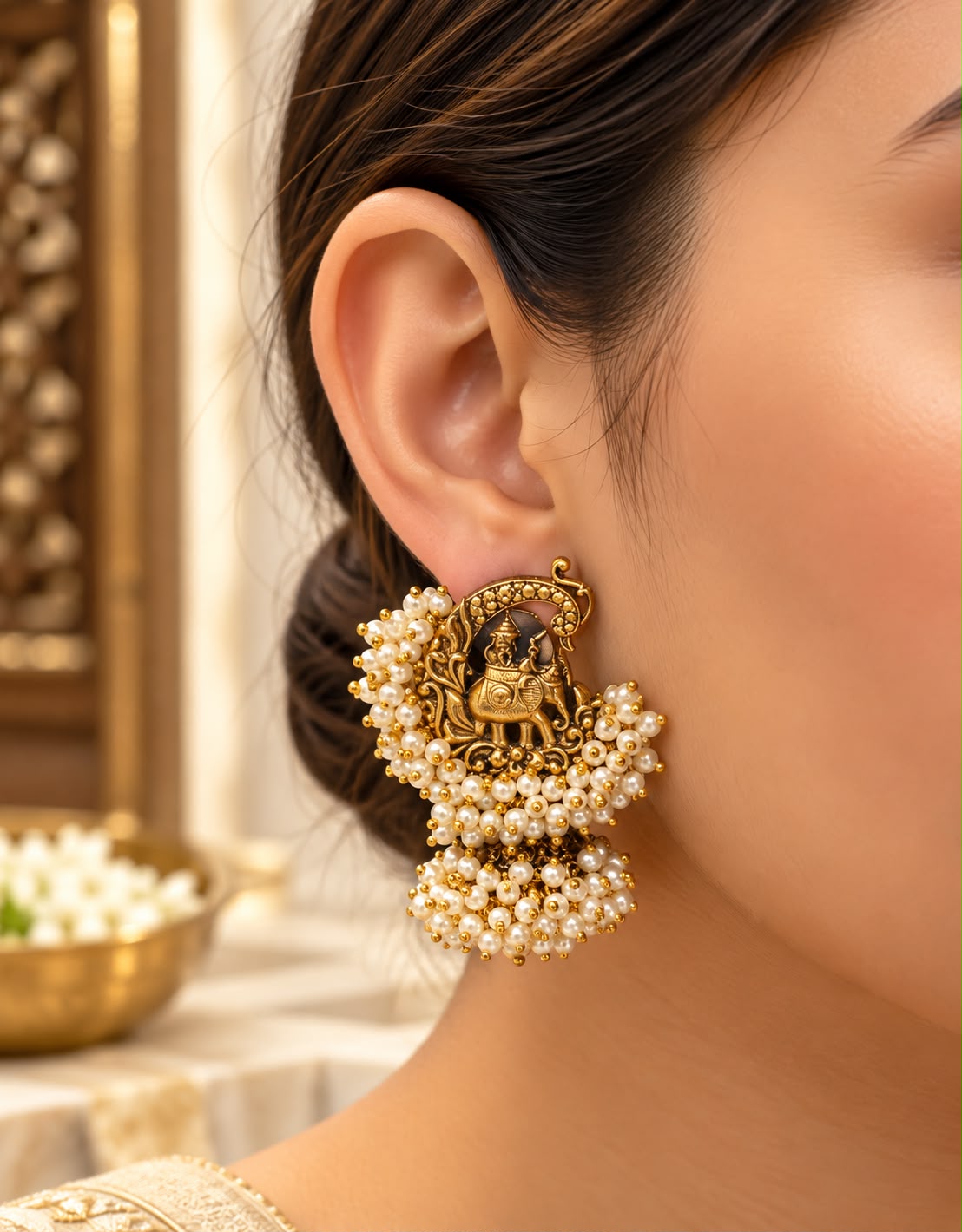 Gaja Pearl Jhumkas