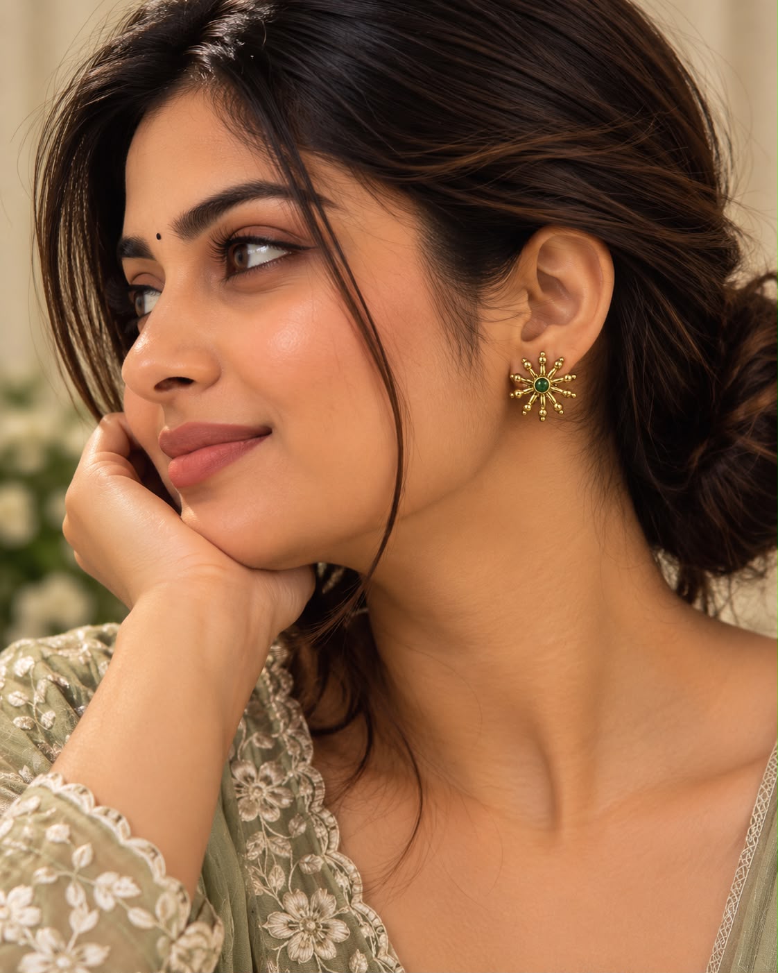Sitara Green Studs