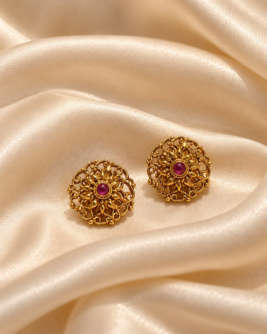 Chakra Ruby Studs