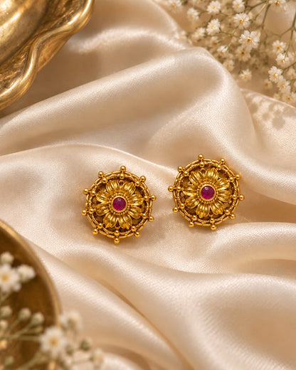 Pushp Ruby Studs