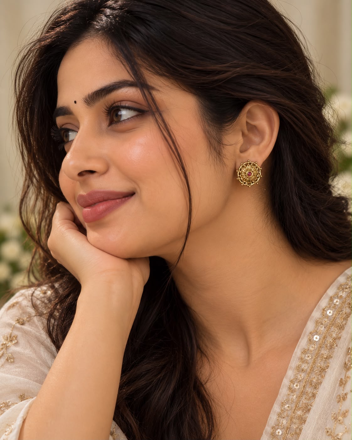 Pushp Ruby Studs