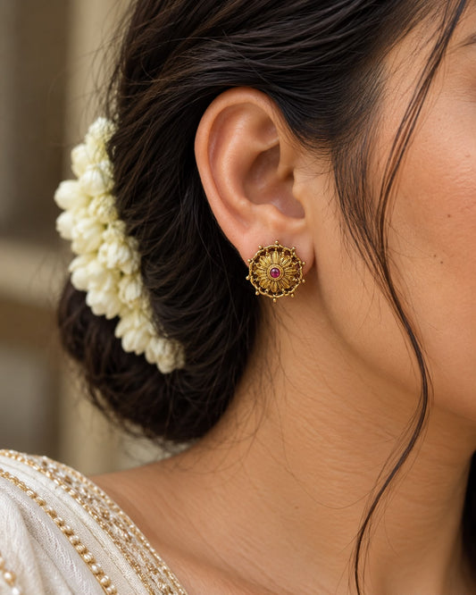 Pushp Ruby Studs