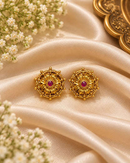 Pushp Ruby Studs
