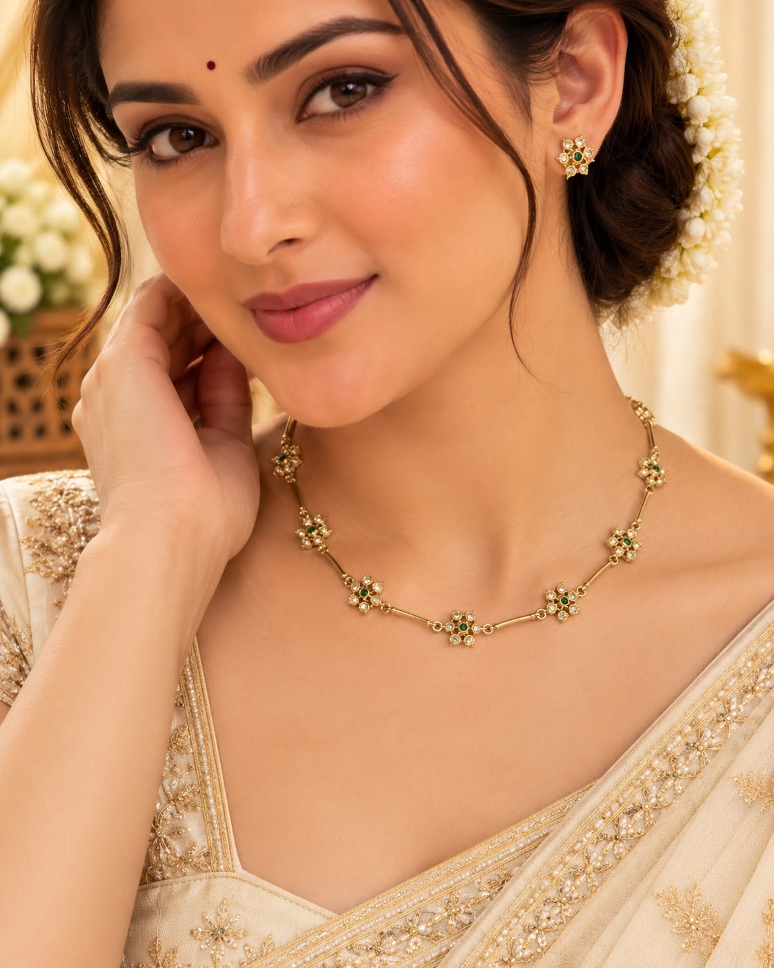 AD green necklace set