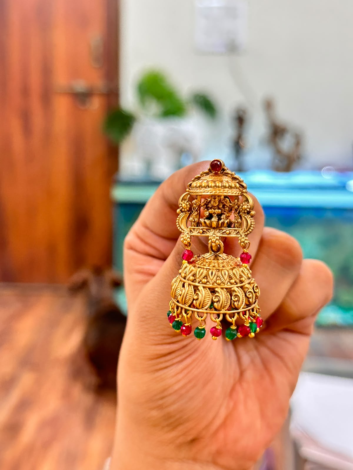Jharokha Lakshmi Jhumkas