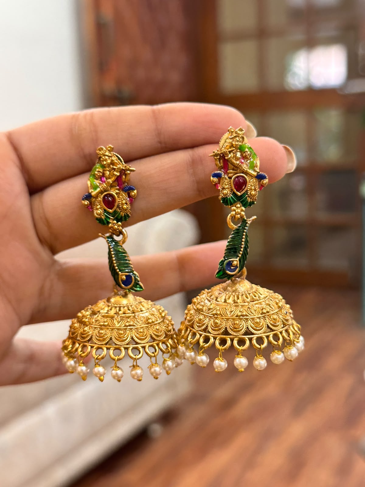 Radha Krishna Jhumkas