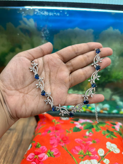 Royal Blue AD Necklace Set