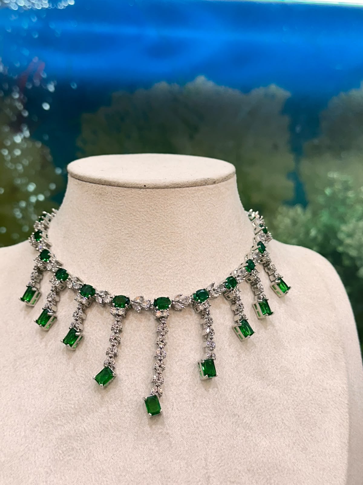 Green Crystal AD Necklace Set