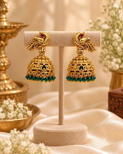 Mahima Peacock Jhumkas