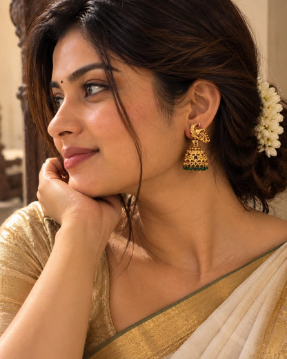 Mahima Peacock Jhumkas