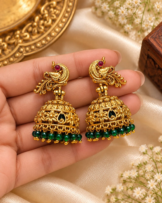 Mahima Peacock Jhumkas