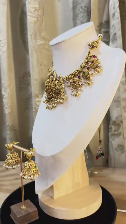 Laxmi Ganesha Saraswati Necklace Set