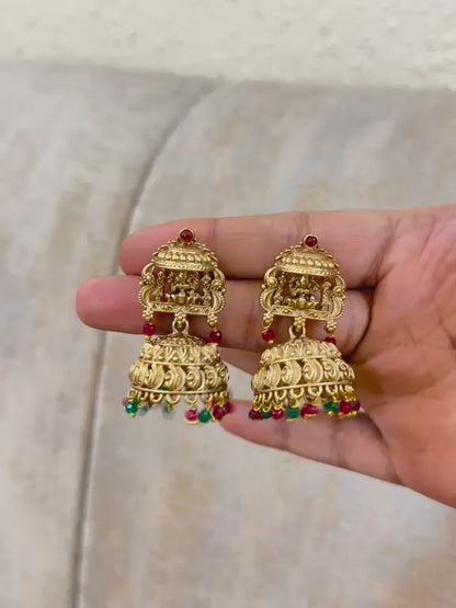 Jharokha Lakshmi Jhumkas