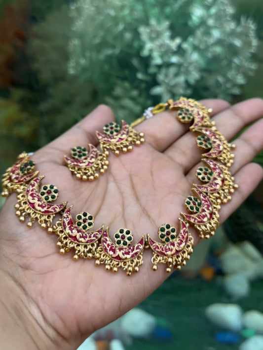 Multi Chandrahaar Necklace Set