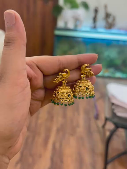 Mahima Peacock Jhumkas
