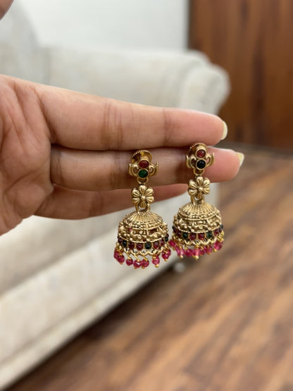 Red Gulab Earrings