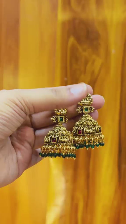 Shakti Green Temple Earrings