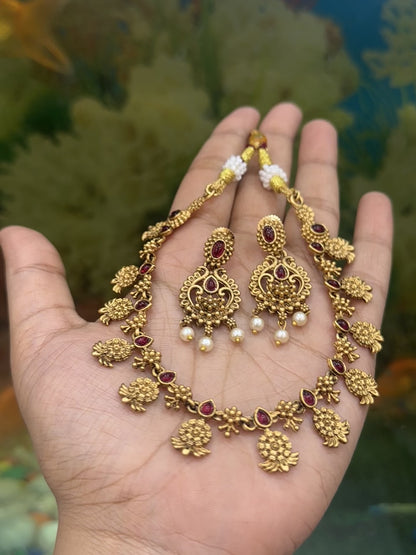Sanjana Red Necklace Set