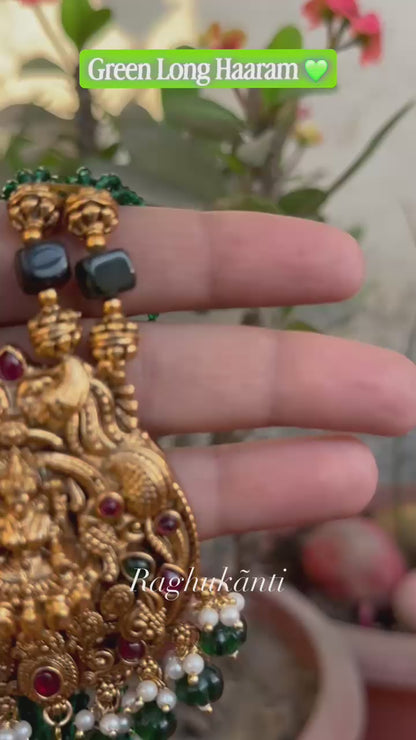 Mudra Green Laxmi Long Haaram