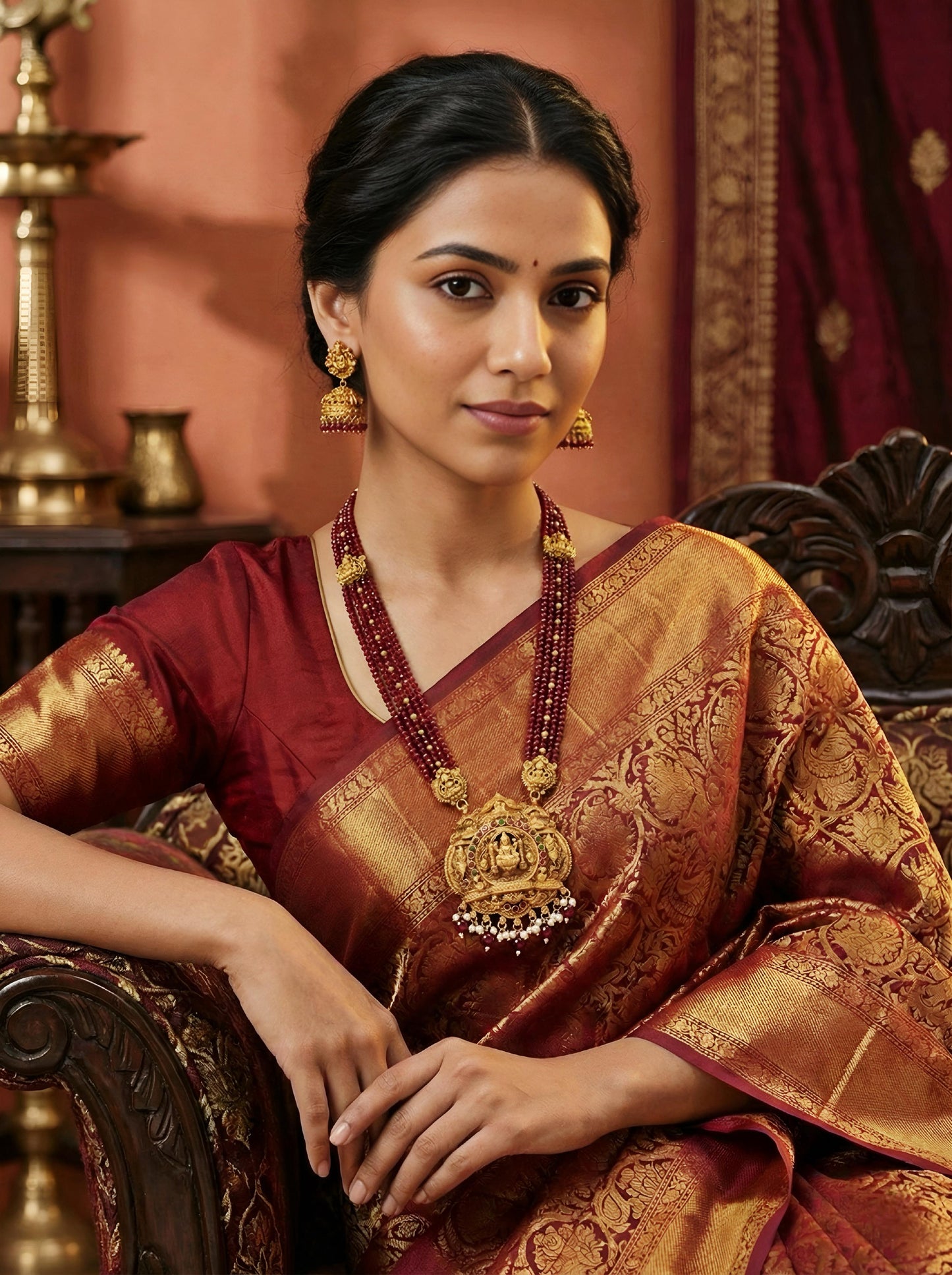 Long Laxmi Red Haaram