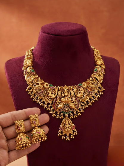 Bridal Harsha Laxmi Temple Necklace Set