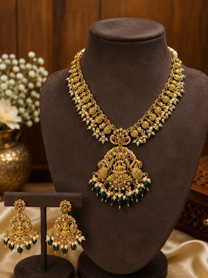 Lakshmi Kemp Green Haaram Set